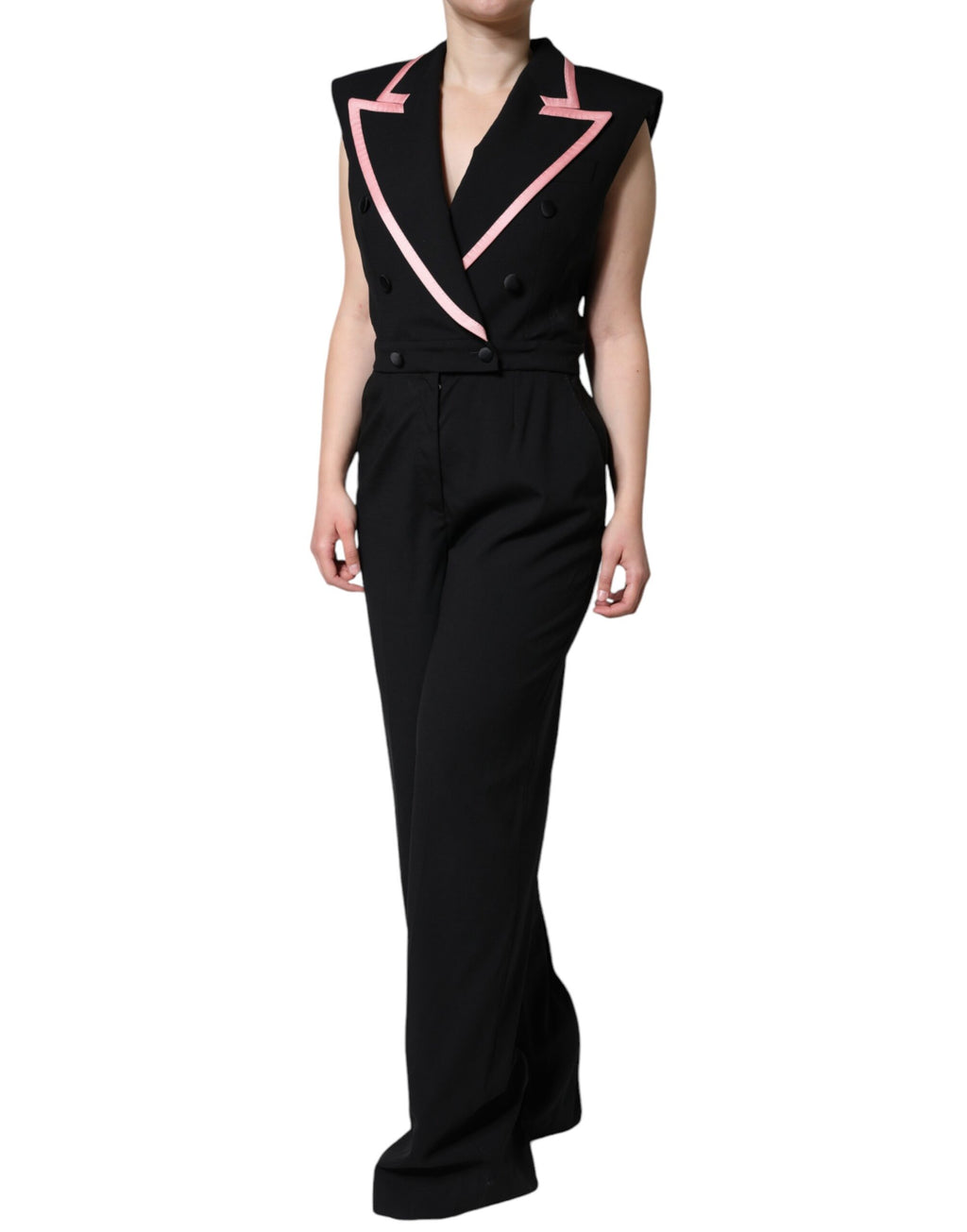 Dolce & Gabbana Black Wool Blend Sleeveless Jumpsuit Dress - Eljoys Fashion 