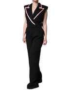 Dolce & Gabbana Black Wool Blend Sleeveless Jumpsuit Dress - Eljoys Fashion 
