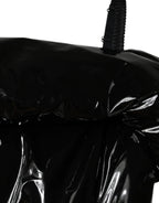 Dolce & Gabbana Black Polyester Ruched Coated Mini Dress - Eljoys Fashion 