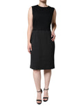 Dolce & Gabbana Black Cotton Sheath Knee Length Dress - Eljoys Fashion 