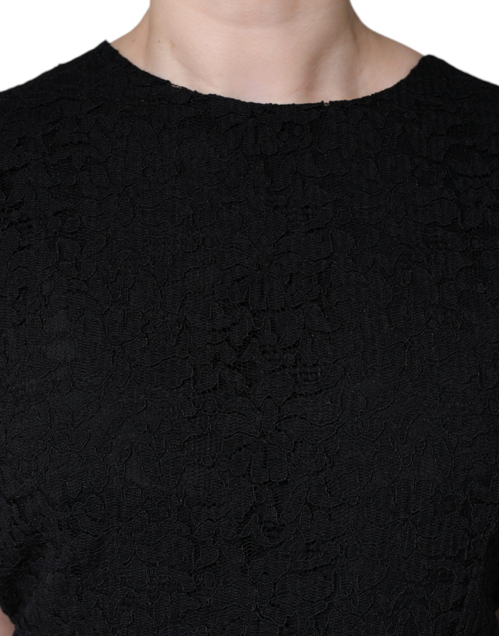 Dolce & Gabbana Black Cotton Sheath Knee Length Dress - Eljoys Fashion 