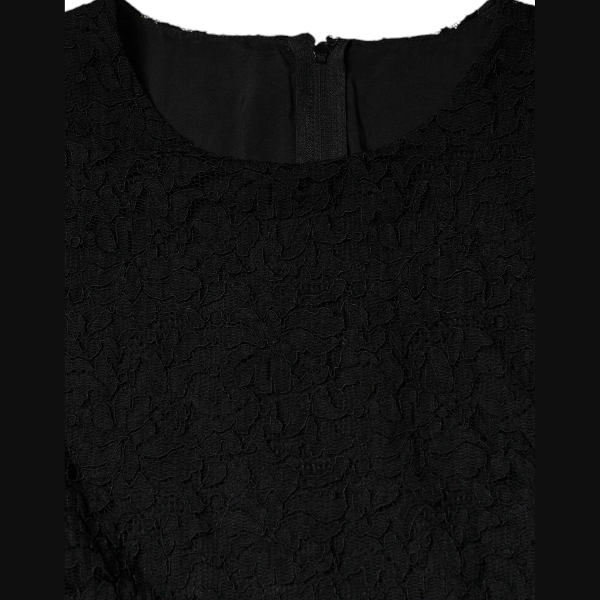 Dolce & Gabbana Black Cotton Sheath Knee Length Dress Dolce & Gabbana