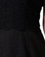 Dolce & Gabbana Black Cotton Sheath Knee Length Dress - Eljoys Fashion 
