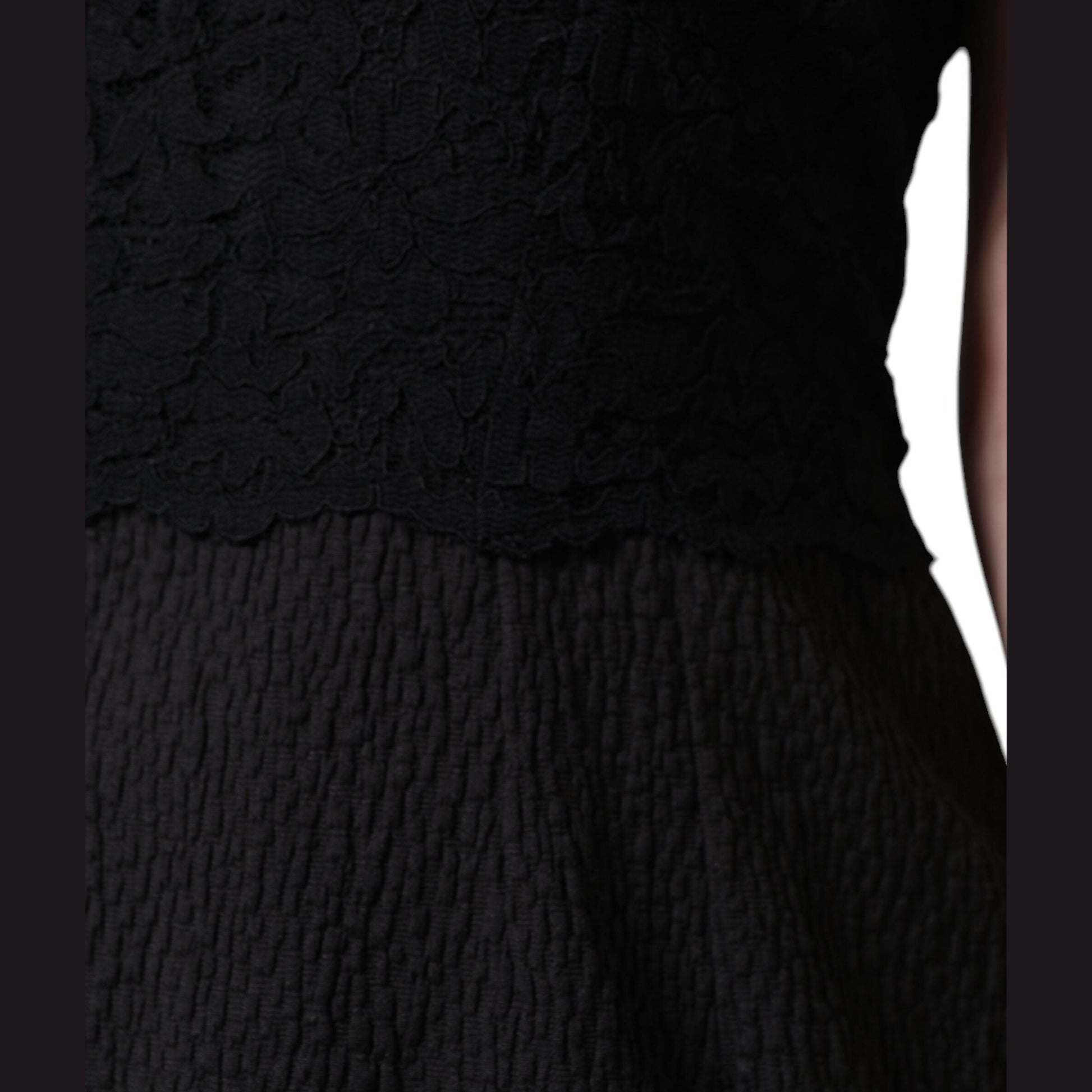 Dolce & Gabbana Black Cotton Sheath Knee Length Dress Dolce & Gabbana