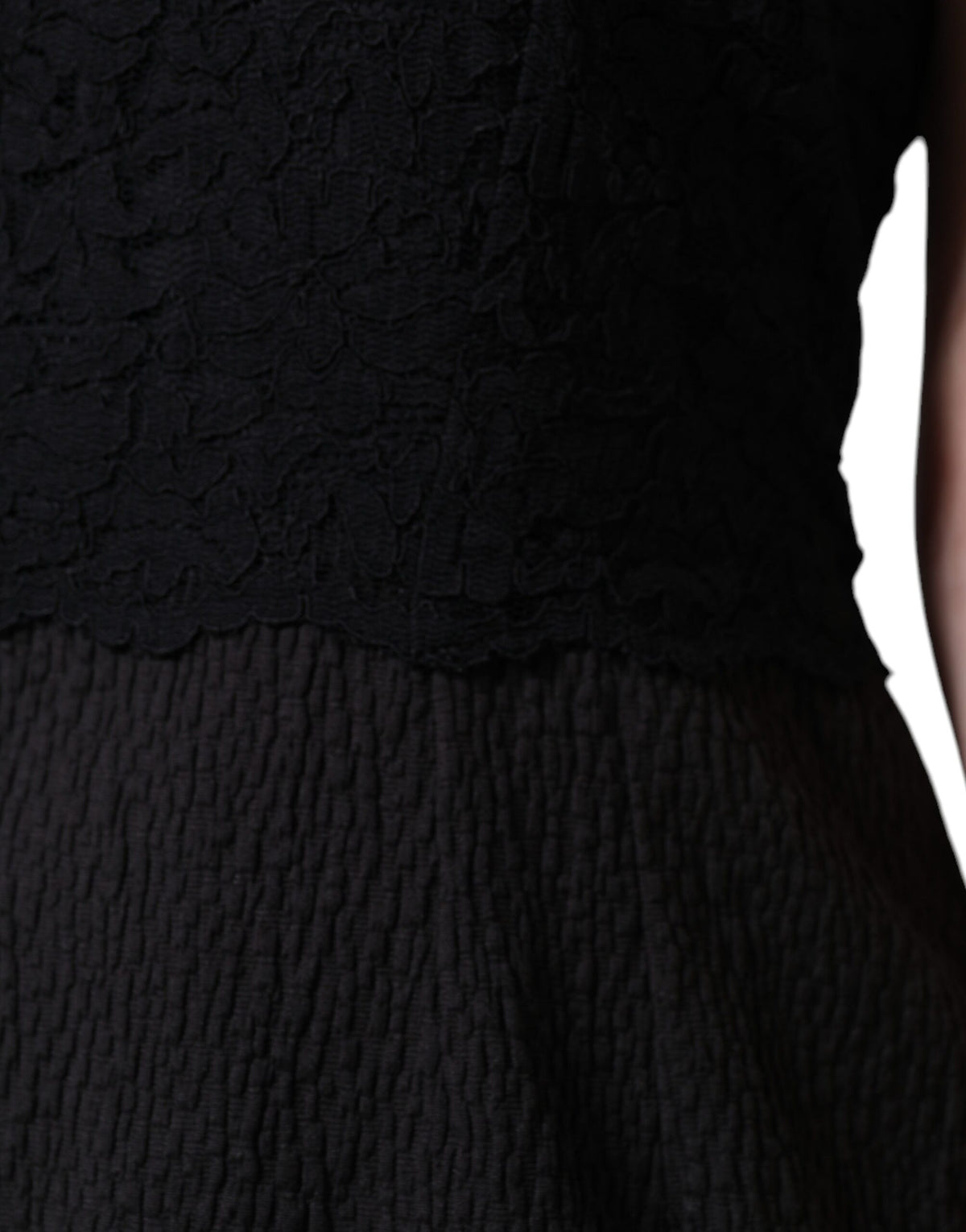 Dolce & Gabbana Black Cotton Sheath Knee Length Dress - Eljoys Fashion 