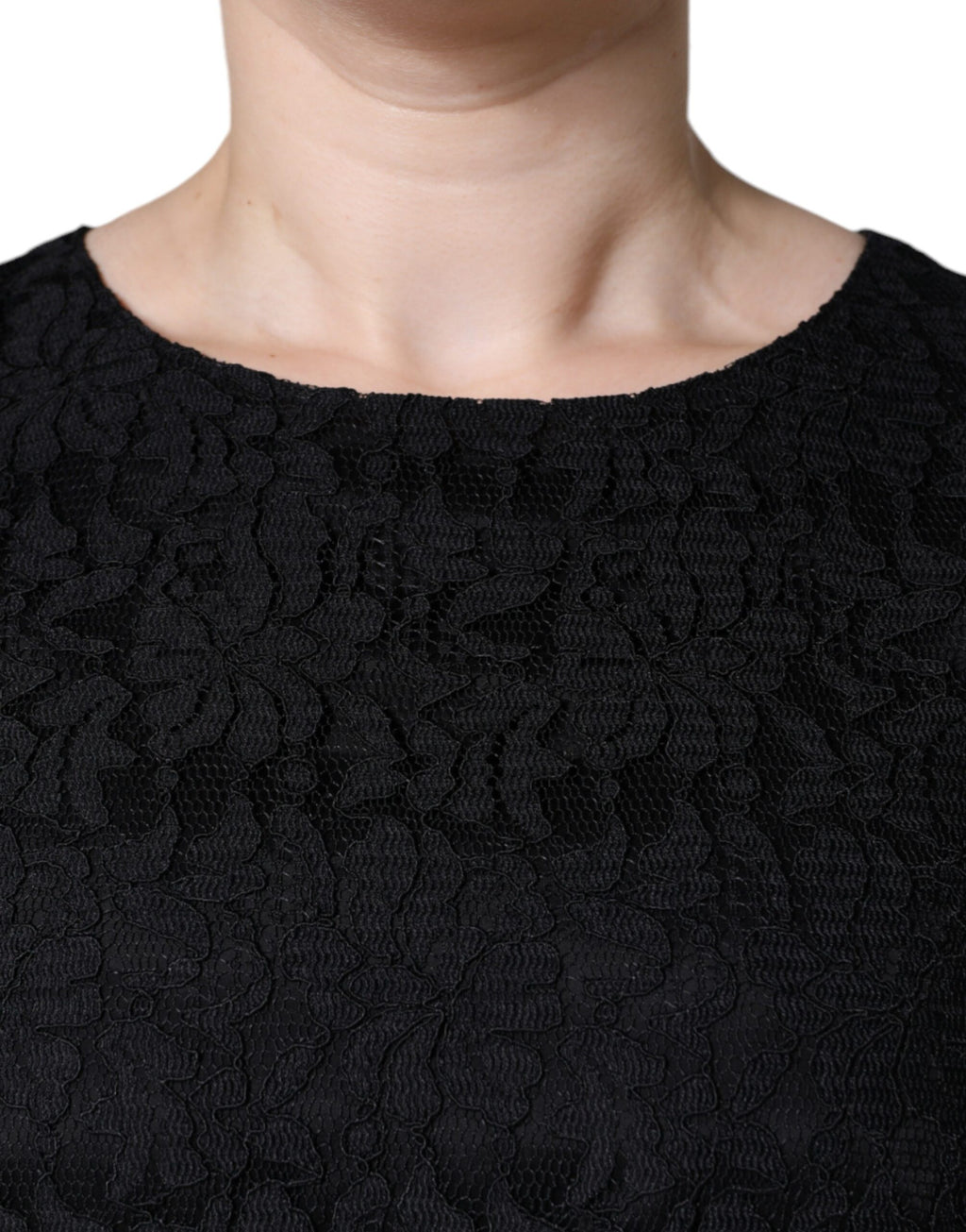 Dolce & Gabbana Black Floral Lace Sheath Sleeveless Mini Dress - Eljoys Fashion 