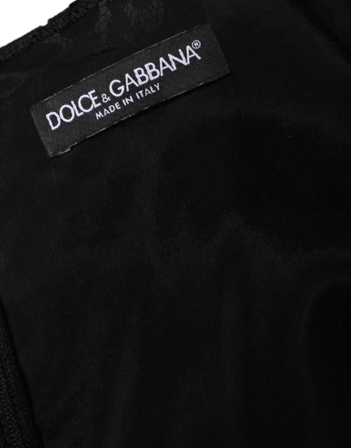 Dolce & Gabbana Black Floral Lace Sheath Sleeveless Mini Dress Dolce & Gabbana