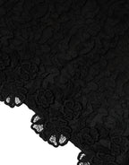 Dolce & Gabbana Black Floral Lace Sheath Sleeveless Mini Dress - Eljoys Fashion 