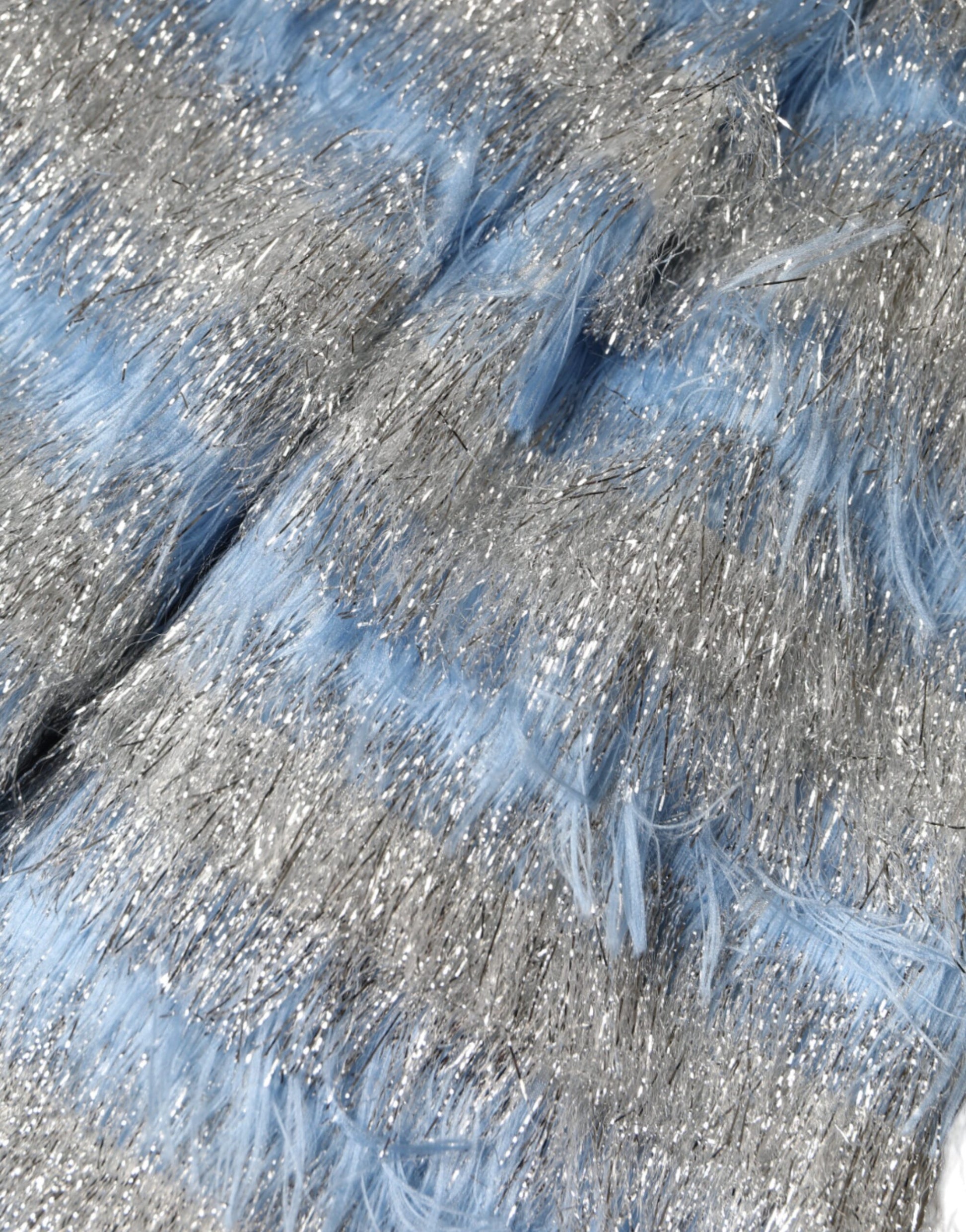 Dolce & Gabbana Light Blue Silver Jacquard A-line Midi Dress Dolce & Gabbana