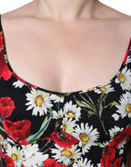 Dolce & Gabbana Black Floral Silk Sleeveless Long Gown Dress - Eljoys Fashion 