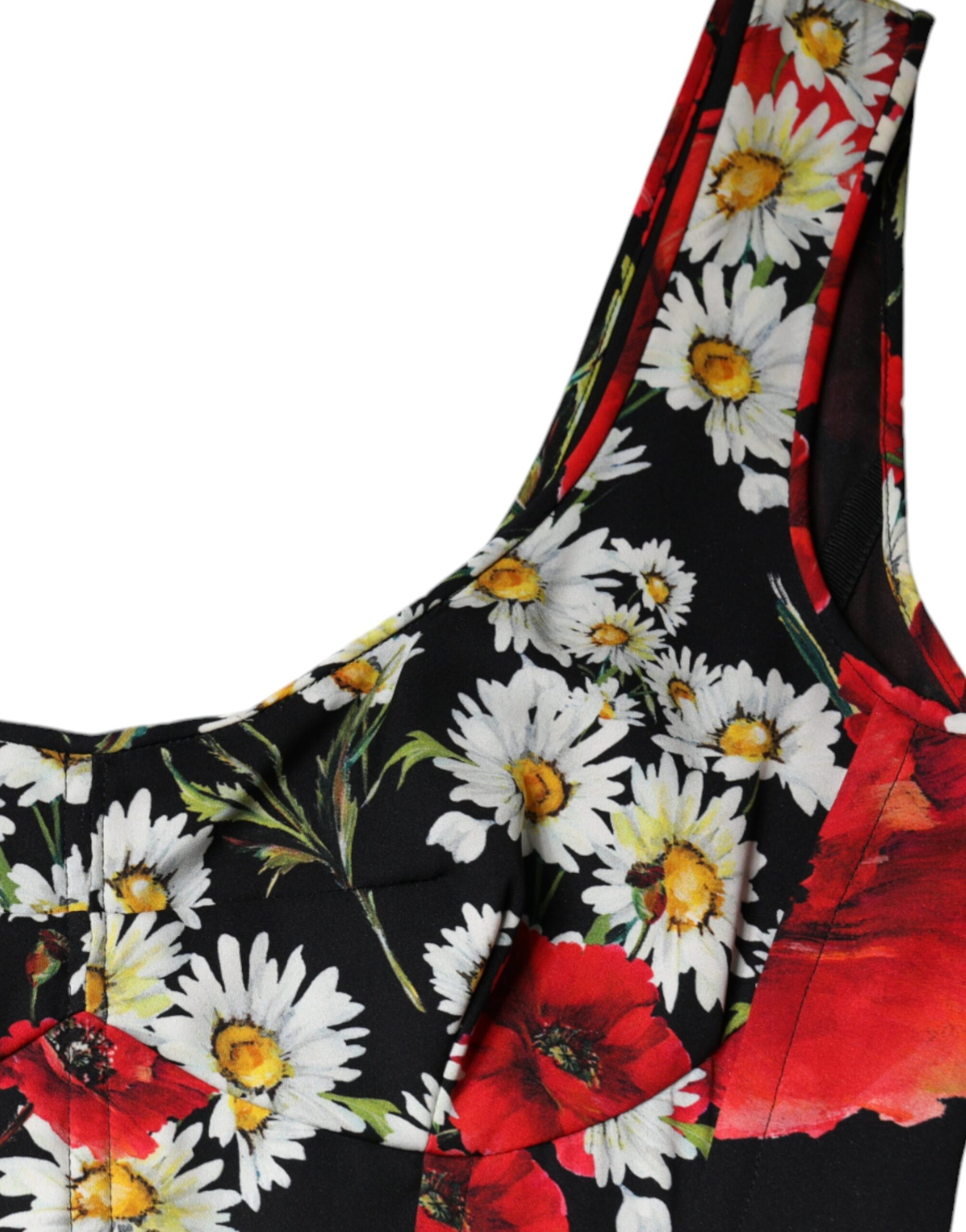 Dolce & Gabbana Black Floral Silk Sleeveless Long Gown Dress Dolce & Gabbana