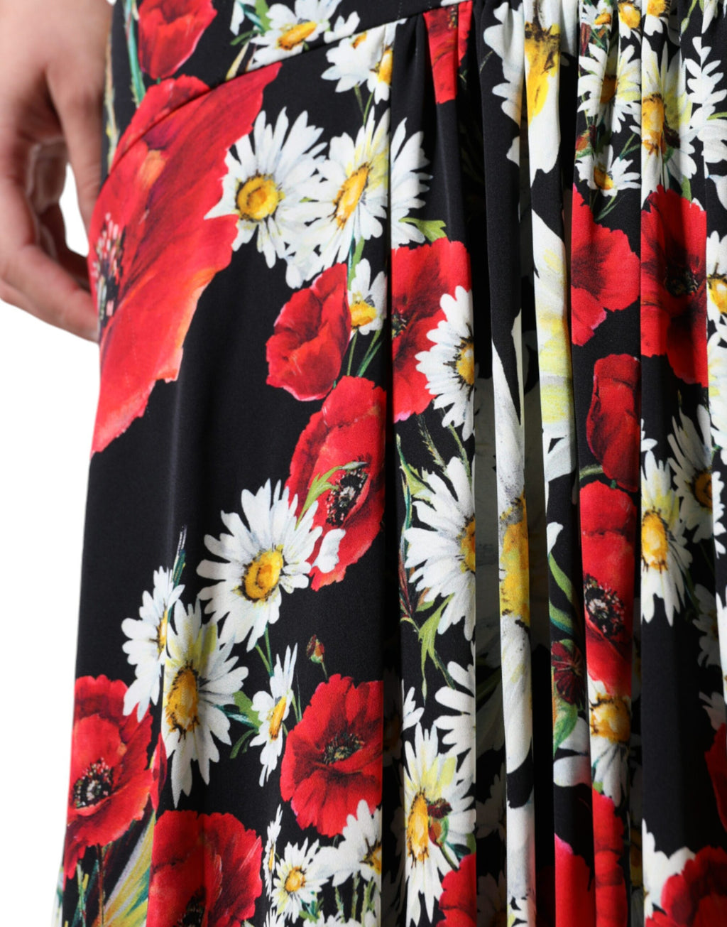 Dolce & Gabbana Black Floral Silk Sleeveless Long Gown Dress - Eljoys Fashion 