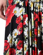 Dolce & Gabbana Black Floral Silk Sleeveless Long Gown Dress - Eljoys Fashion 