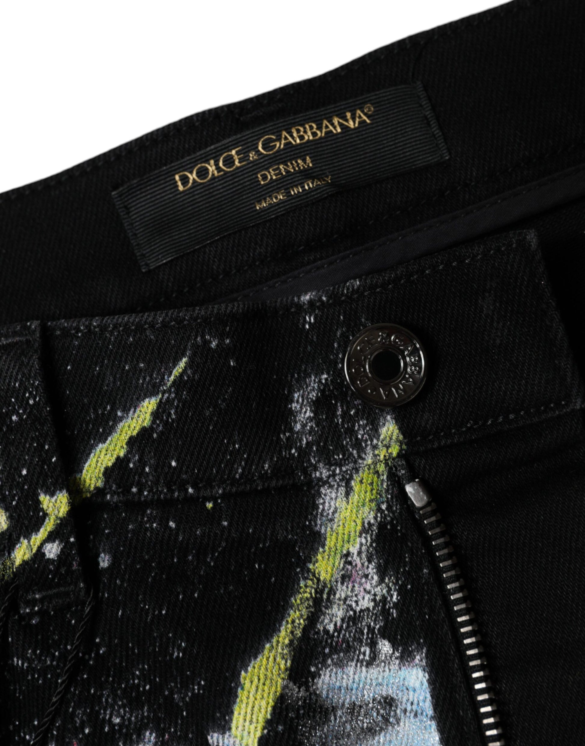 Dolce & Gabbana Multicolor Splatter Paint Cotton Skinny Denim Jeans Dolce & Gabbana