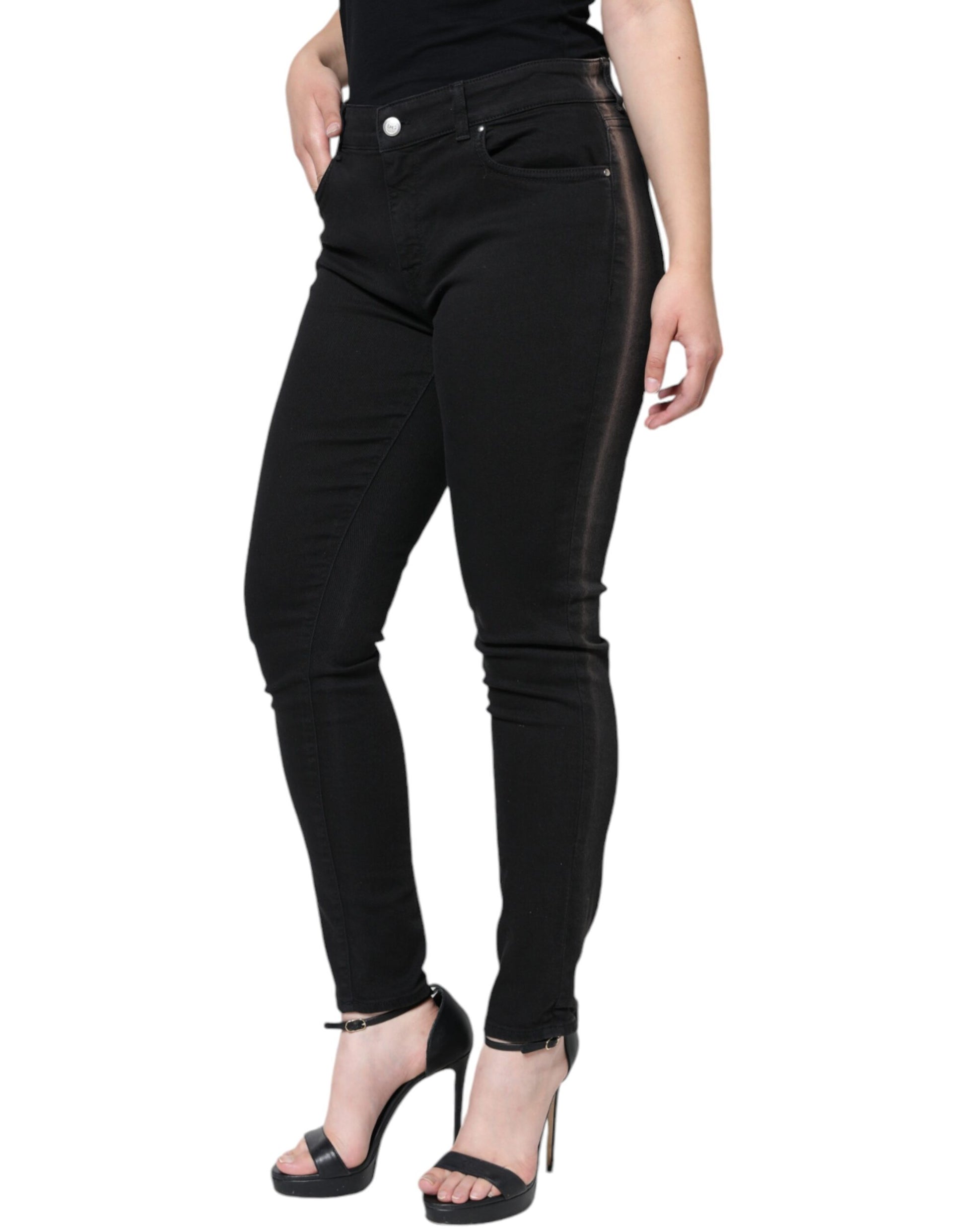 Dolce & Gabbana Black Cotton Stretch Skinny Denim Jeans Dolce & Gabbana