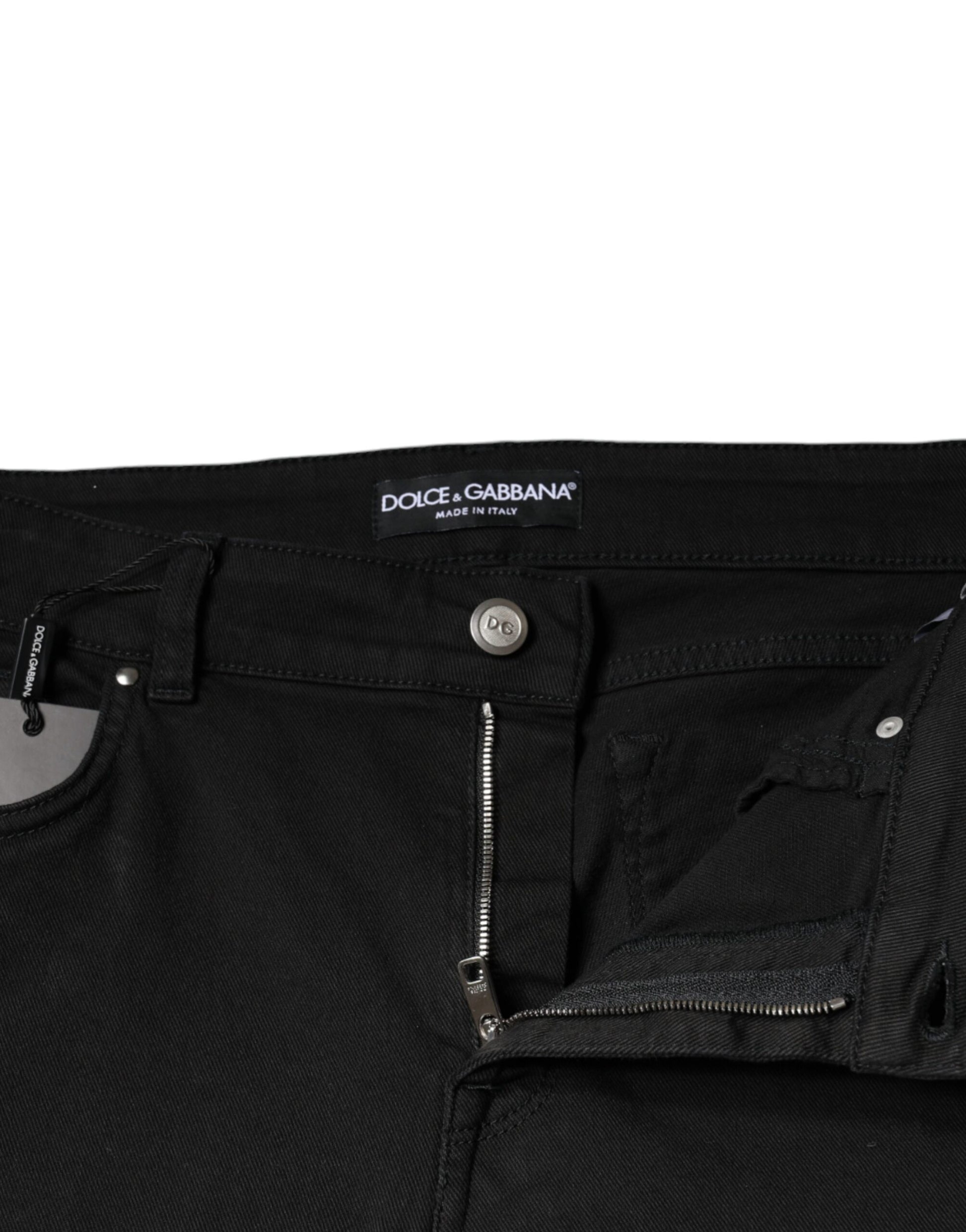 Dolce & Gabbana Black Cotton Stretch Skinny Denim Jeans Dolce & Gabbana