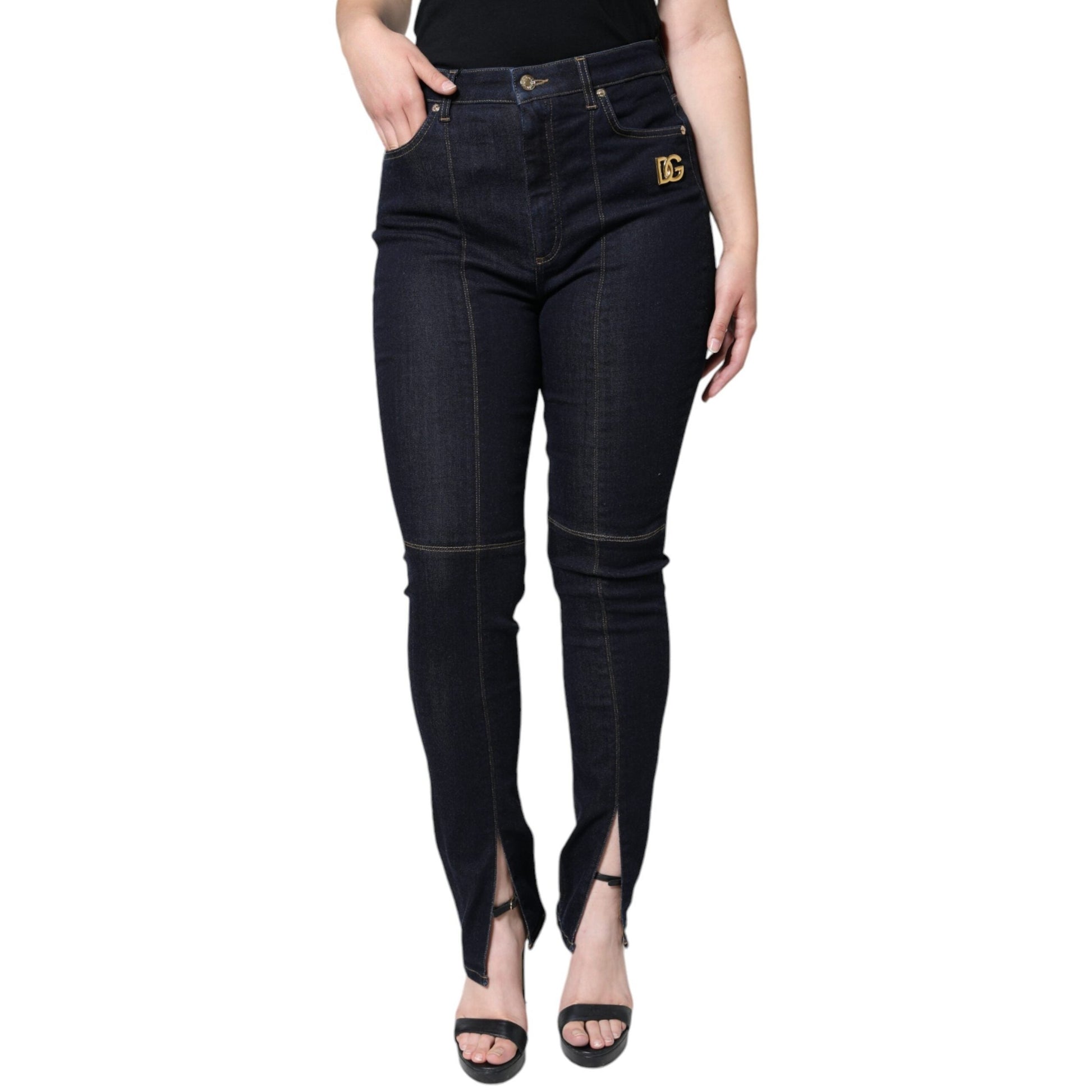Dolce & Gabbana Black Cotton Blend Skinny Denim Jeans Dolce & Gabbana