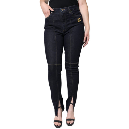 Dolce & Gabbana Black Cotton Blend Skinny Denim Jeans Dolce & Gabbana