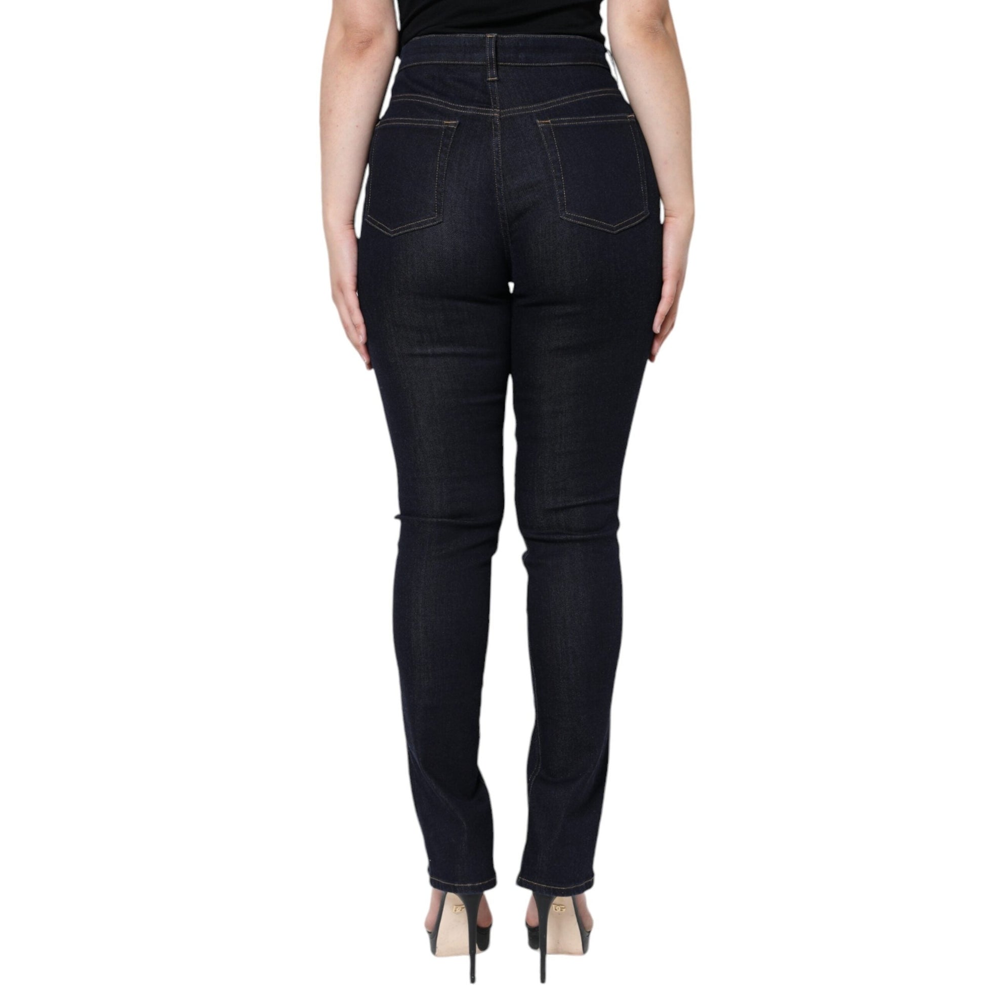Dolce & Gabbana Black Cotton Blend Skinny Denim Jeans Dolce & Gabbana
