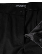 Dolce & Gabbana Black Cashmere Mid Waist Women Boot Cut Pants - Eljoys Fashion 