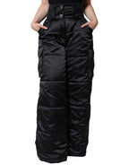 Dolce & Gabbana Black Quilted High Waist Women Boot Cut Pants - Eljoys Fashion 