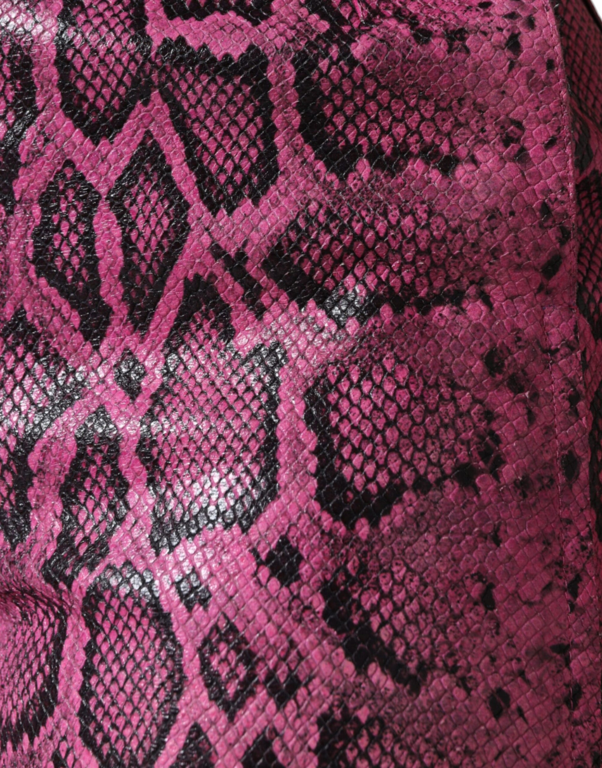 Dolce & Gabbana Pink Leather High Waist Hot Pants Shorts Dolce & Gabbana