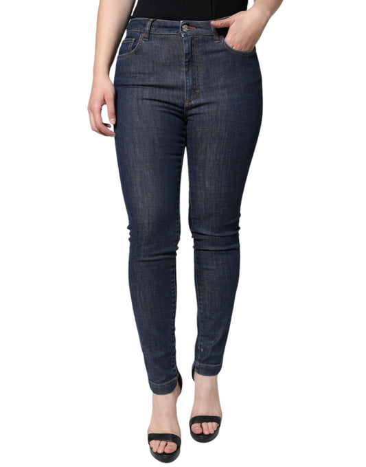 Dolce & Gabbana Dark Blue QUEEN Cotton Skinny Denim Jeans Dolce & Gabbana