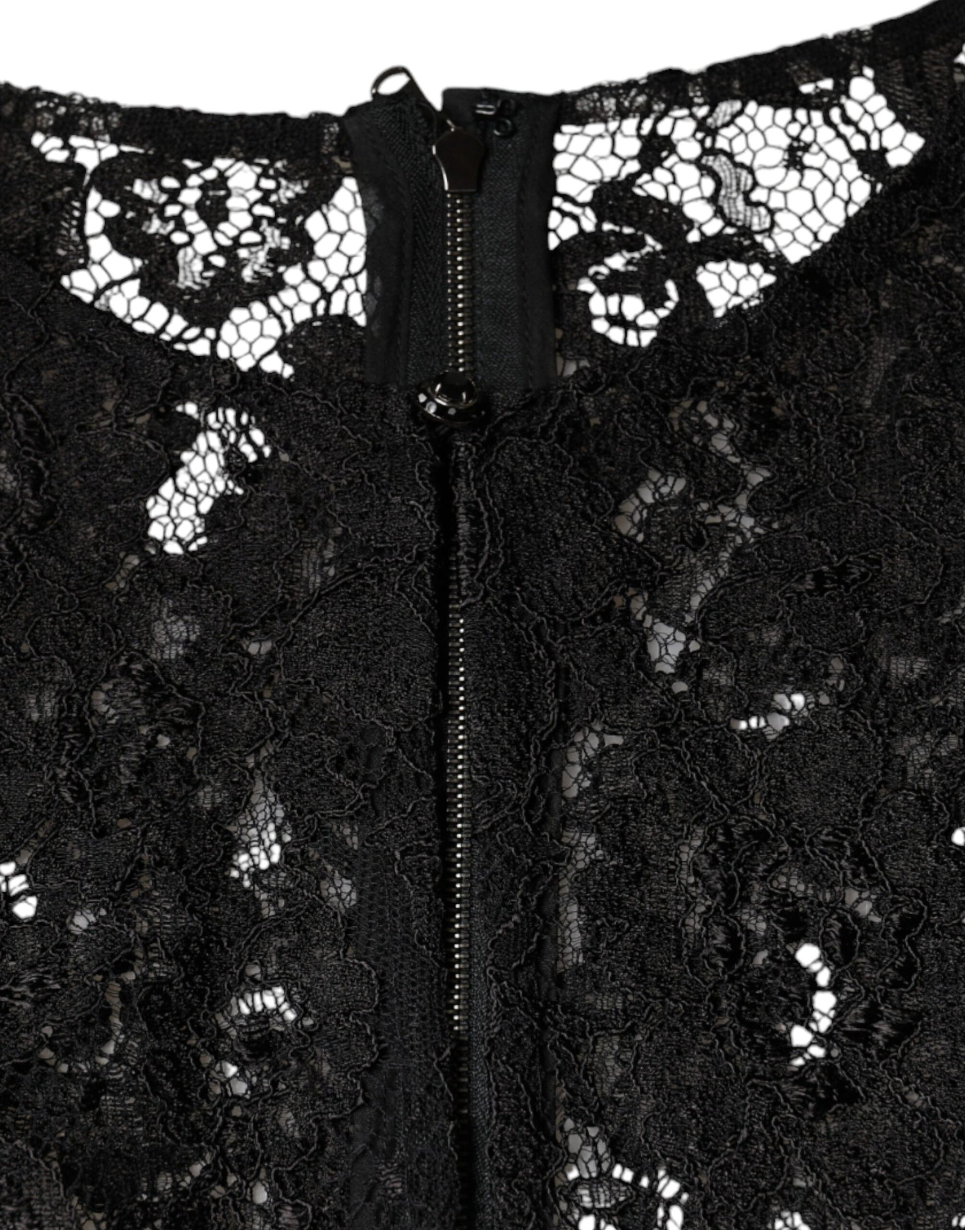 Dolce & Gabbana Black Floral Lace See Through Long Sleeve Top Dolce & Gabbana