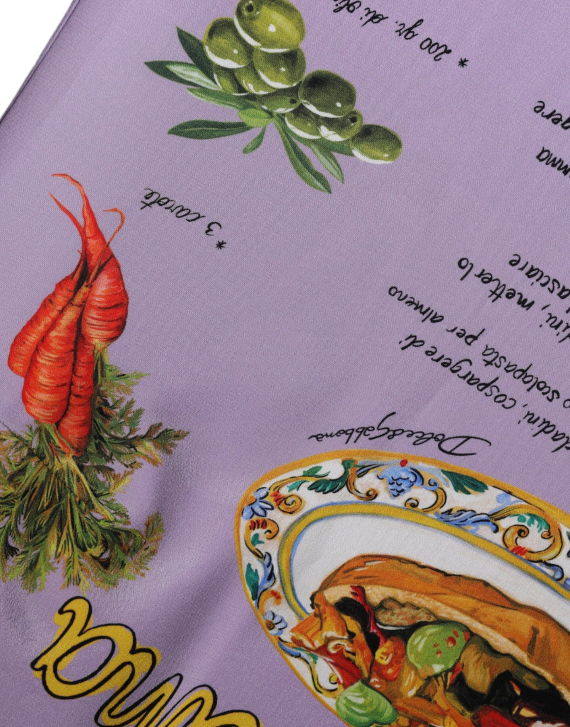 Dolce & Gabbana Purple Silk Caponata Siciliana Print Tank Top Dolce & Gabbana
