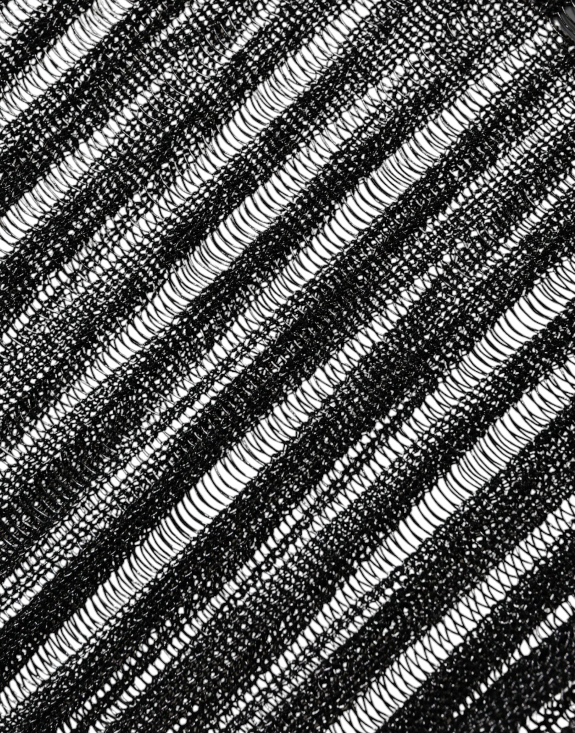 Dolce & Gabbana Black Stripe See Through Long Sleeves Top Dolce & Gabbana