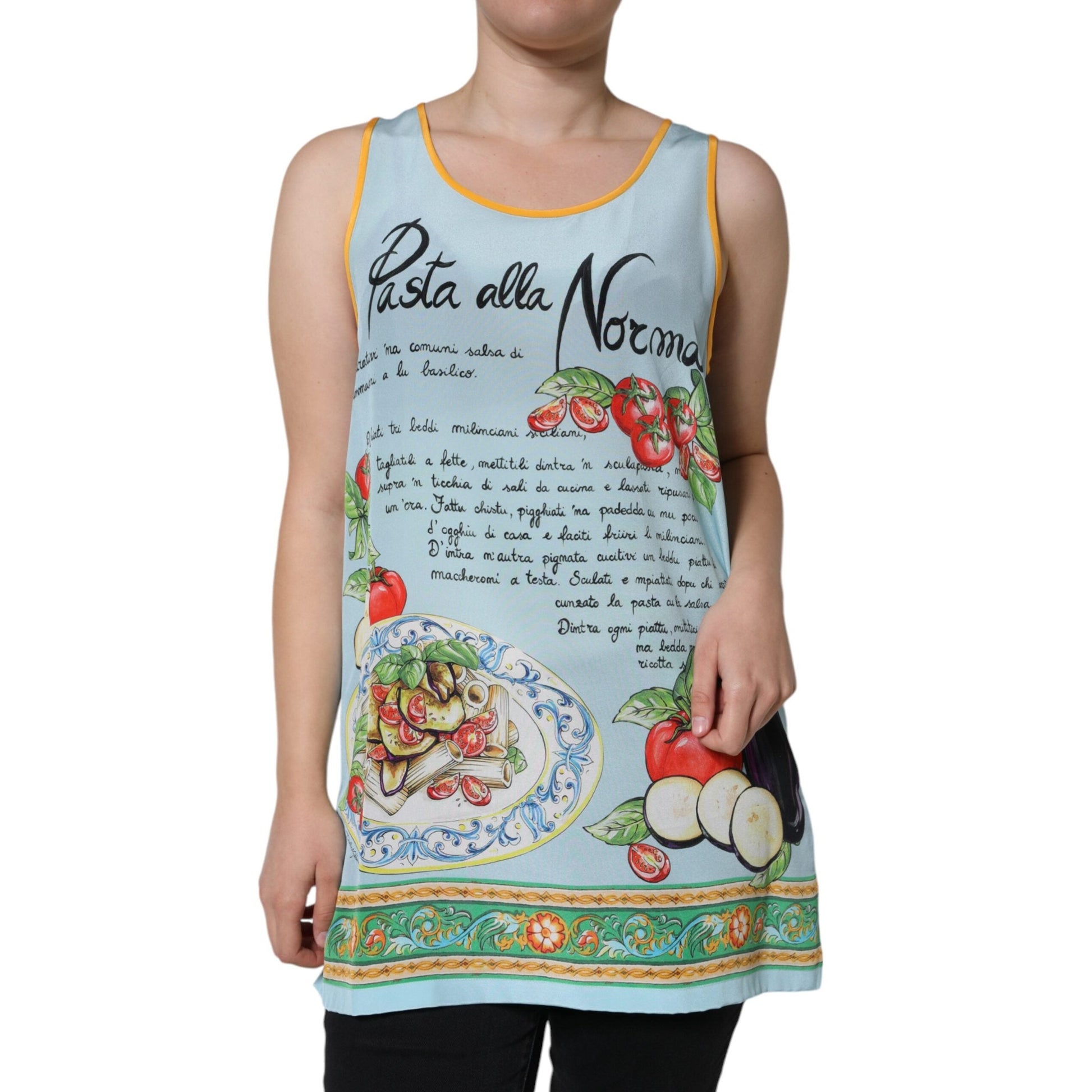 Dolce & Gabbana Multicolor Pasta Alla Norma Print Tank Top