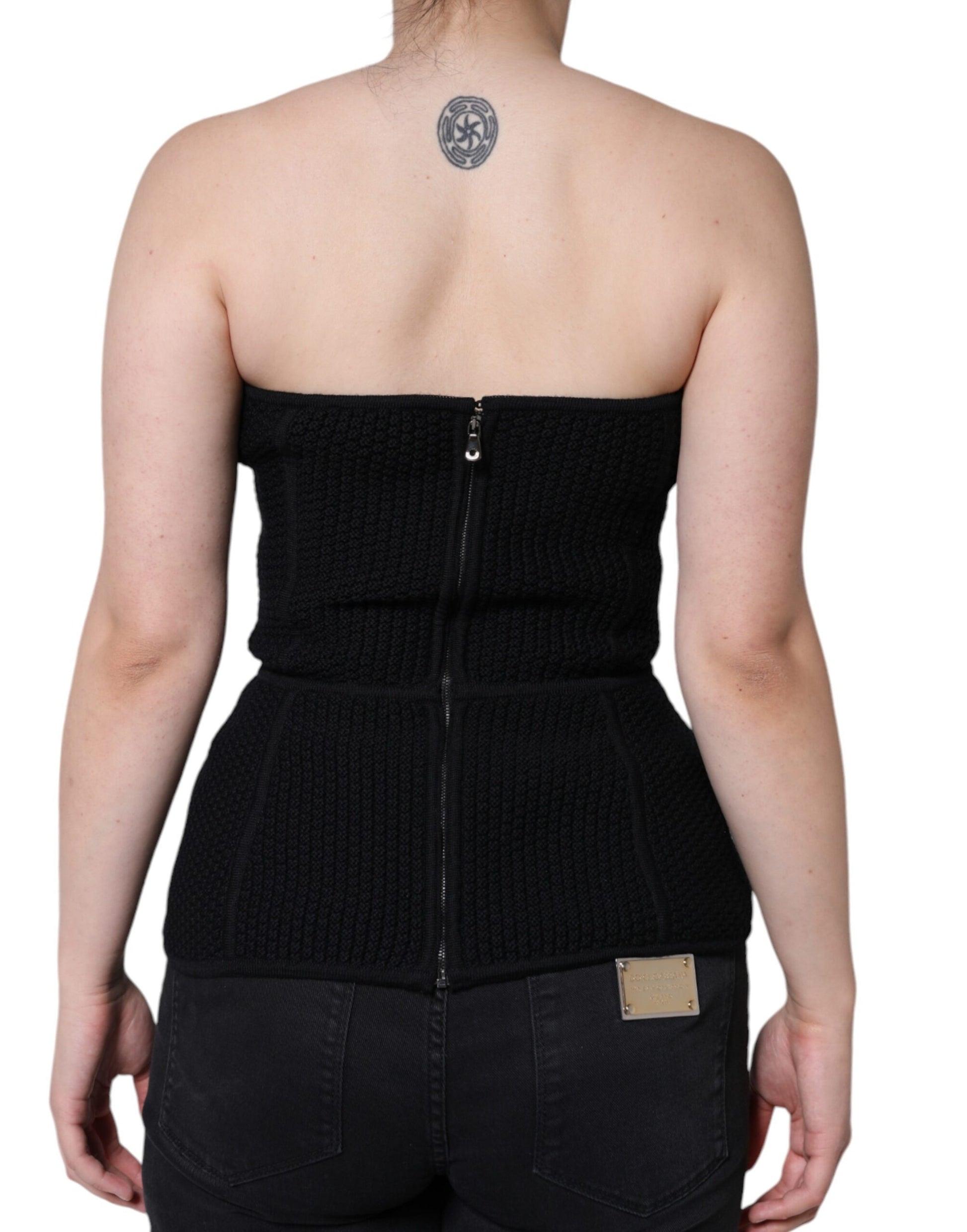 Dolce & Gabbana Black Bustier Sleeveless Corset Blouse Top Dolce & Gabbana