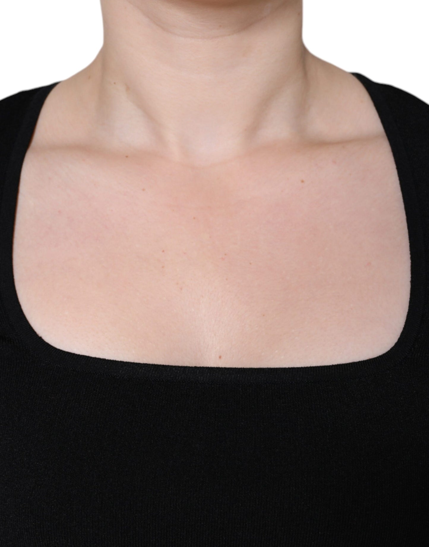 Dolce & Gabbana Black Long Sleeves Blouse Square Neck Top Dolce & Gabbana