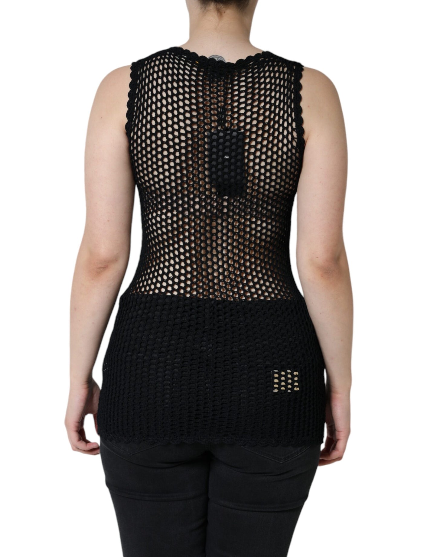 Dolce & Gabbana Black Mesh See Through Sleeveless Tank Top Dolce & Gabbana