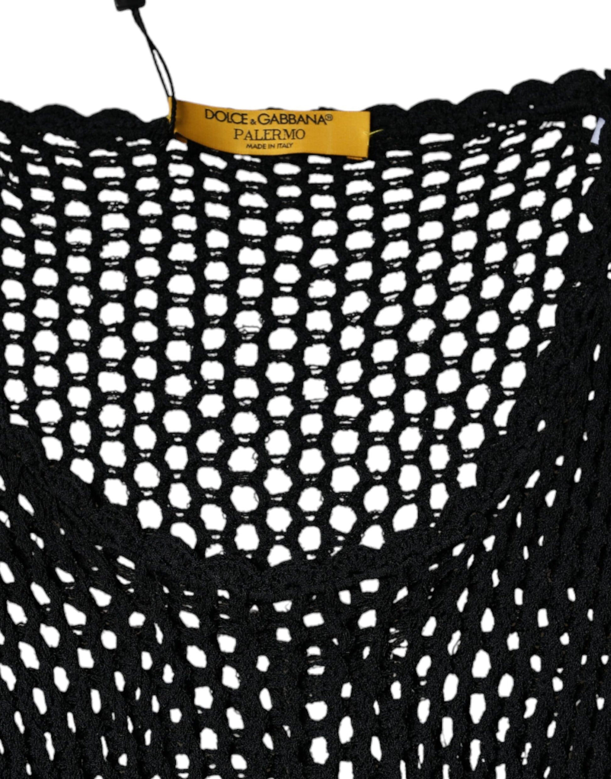 Dolce & Gabbana Black Mesh See Through Sleeveless Tank Top Dolce & Gabbana