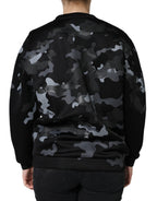 Dolce & Gabbana Black Camouflage Round Neck Sweatshirt Sweater - Eljoys Fashion 