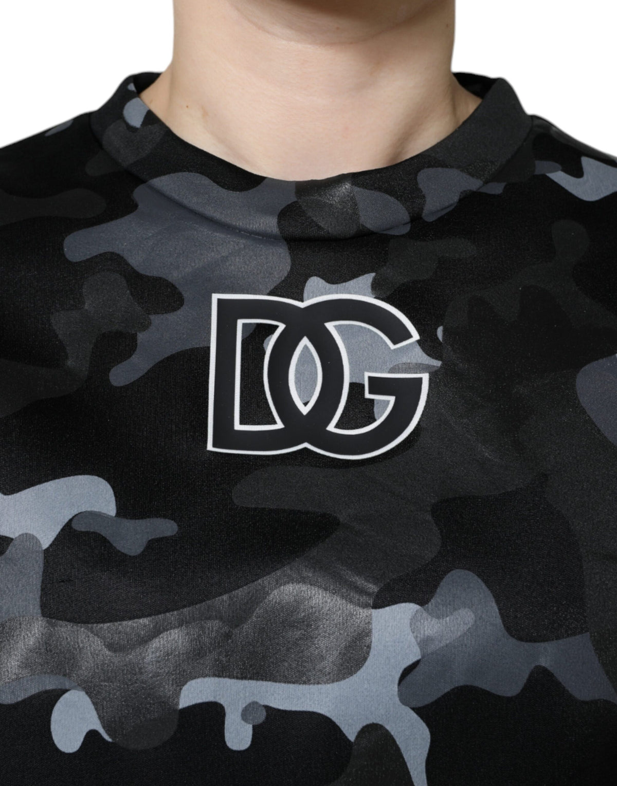 Dolce & Gabbana Black Camouflage Round Neck Sweatshirt Sweater - Eljoys Fashion 