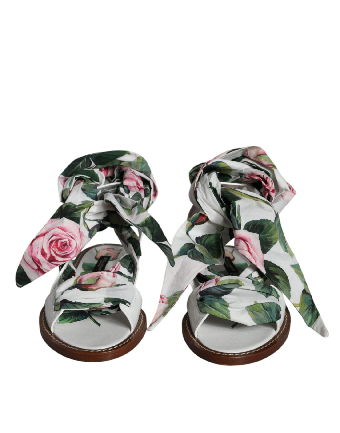 Dolce & Gabbana Multicolor Floral Print Ankle Wrap Sandals Shoes Dolce & Gabbana
