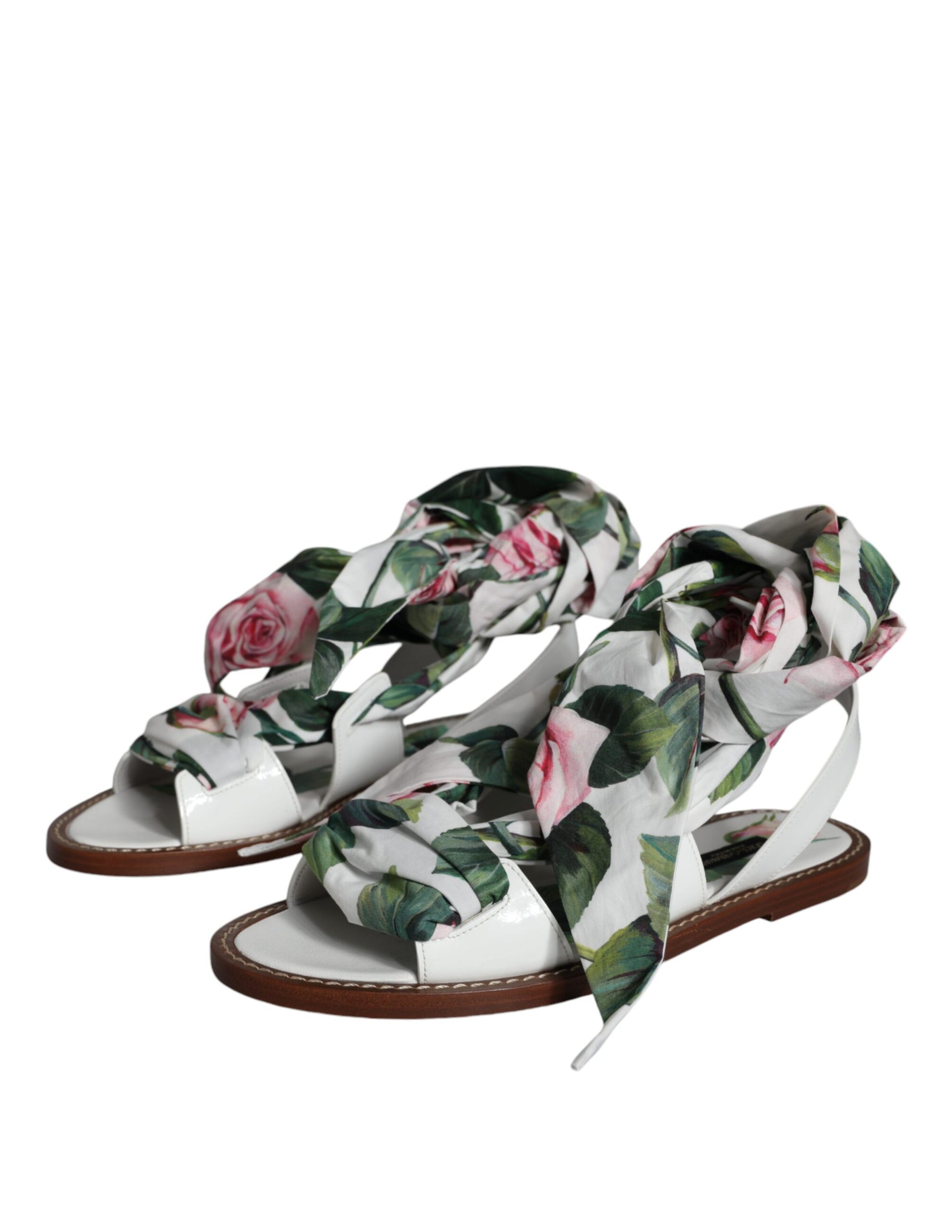 Dolce & Gabbana Multicolor Floral Print Ankle Wrap Sandals Shoes Dolce & Gabbana