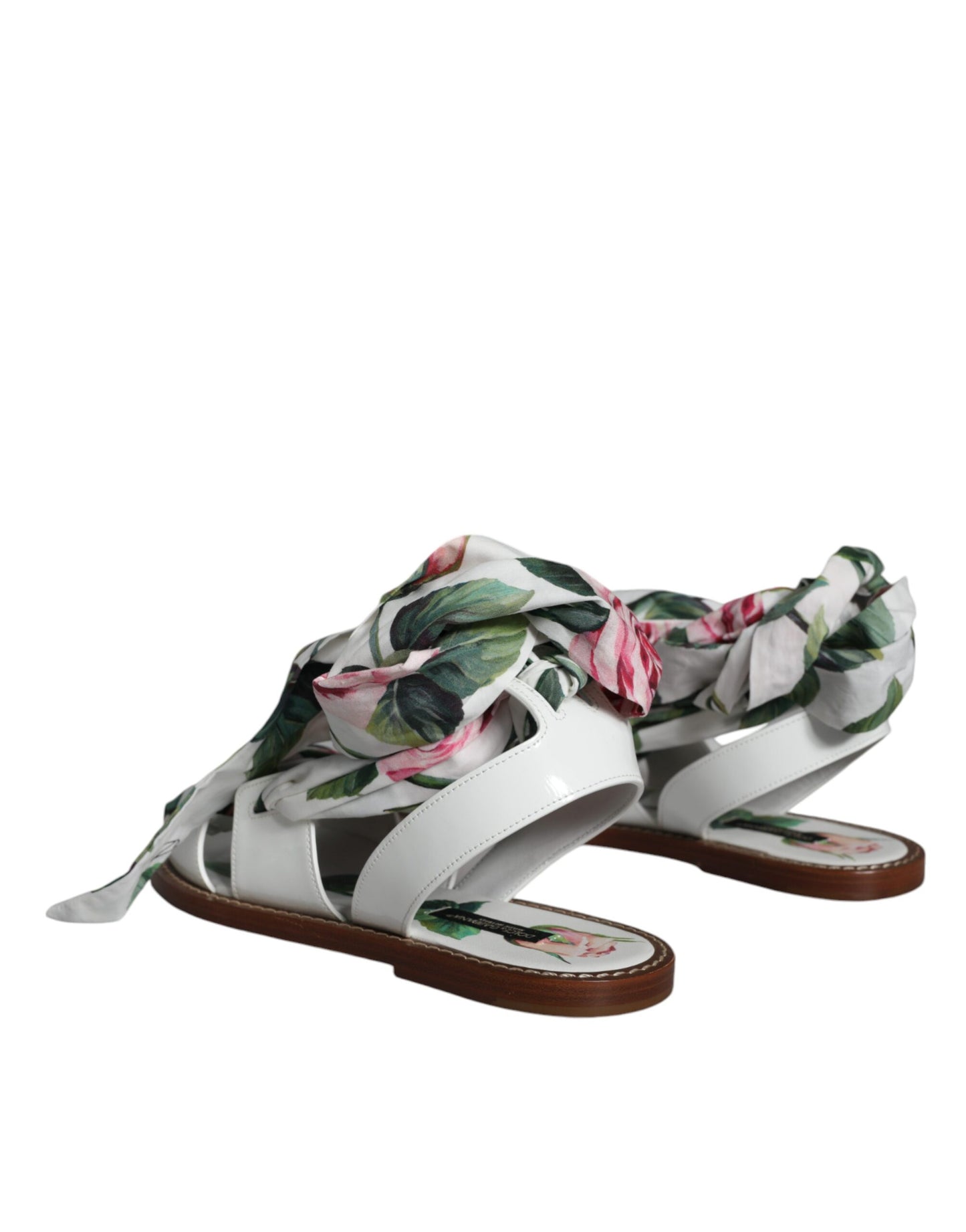 Dolce & Gabbana Multicolor Floral Print Ankle Wrap Sandals Shoes Dolce & Gabbana