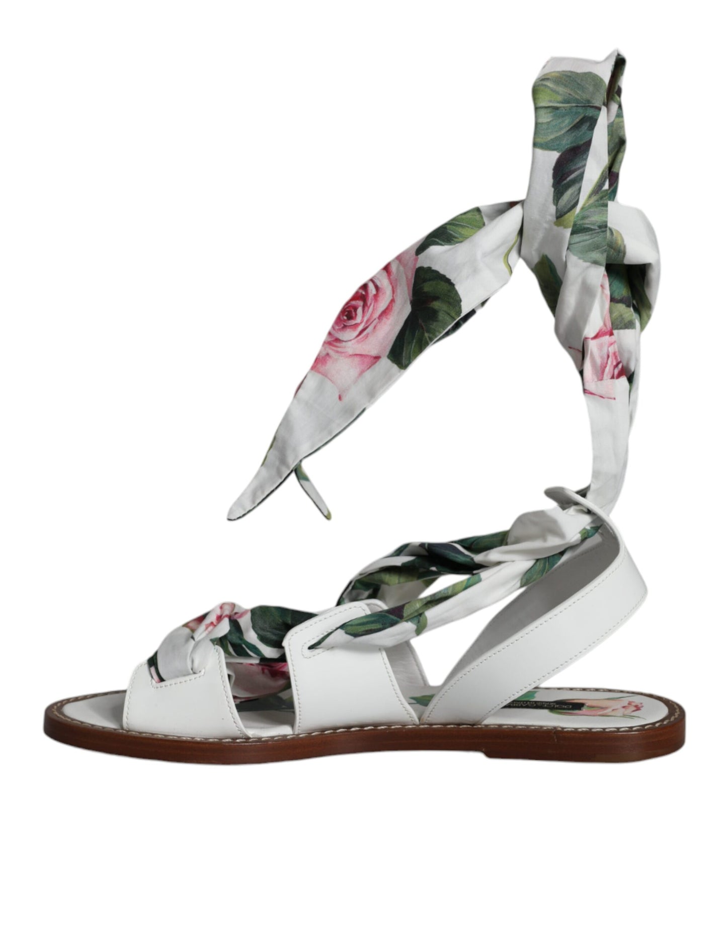 Dolce & Gabbana Multicolor Floral Print Ankle Wrap Sandals Shoes Dolce & Gabbana