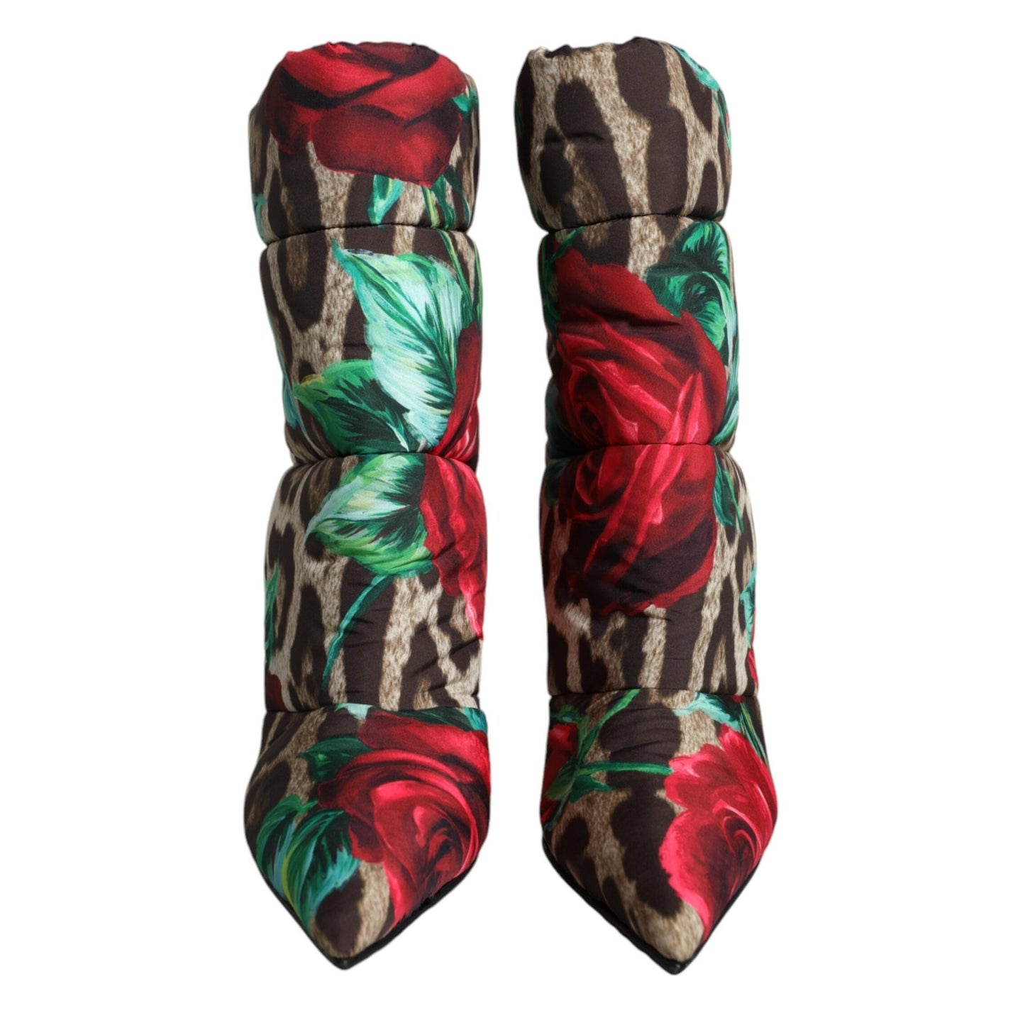 Dolce & Gabbana Multicolor Leopard Rose Mid Calf Boots Shoes Dolce & Gabbana