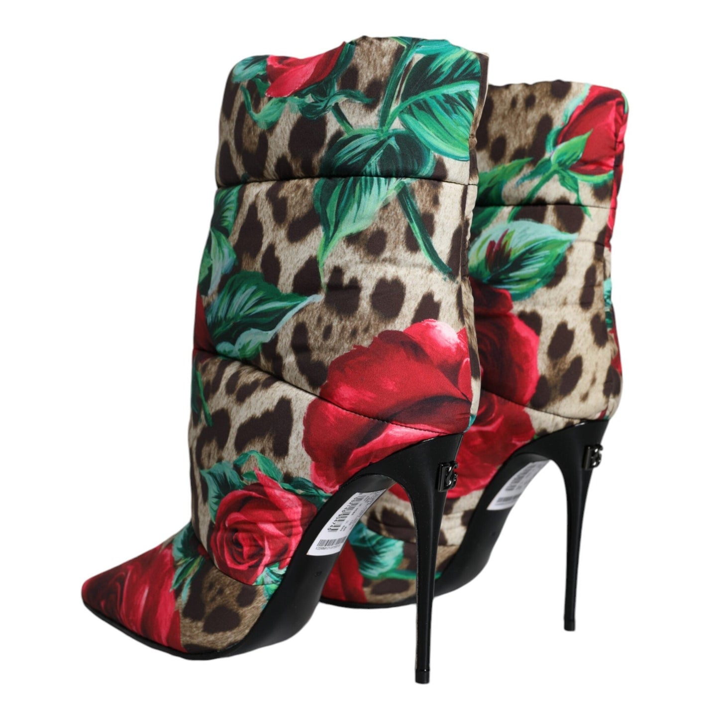 Dolce & Gabbana Multicolor Leopard Rose Mid Calf Boots Shoes Dolce & Gabbana