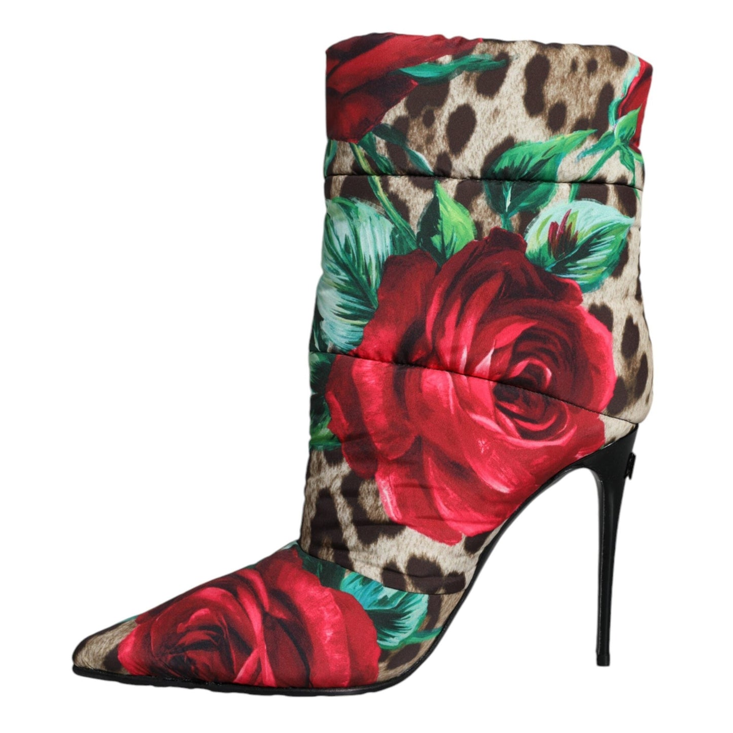 Dolce & Gabbana Multicolor Leopard Rose Mid Calf Boots Shoes Dolce & Gabbana