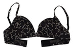 Dolce & Gabbana Black Millennials Star Non Wire Cotton Bra Underwear - Eljoys Fashion 