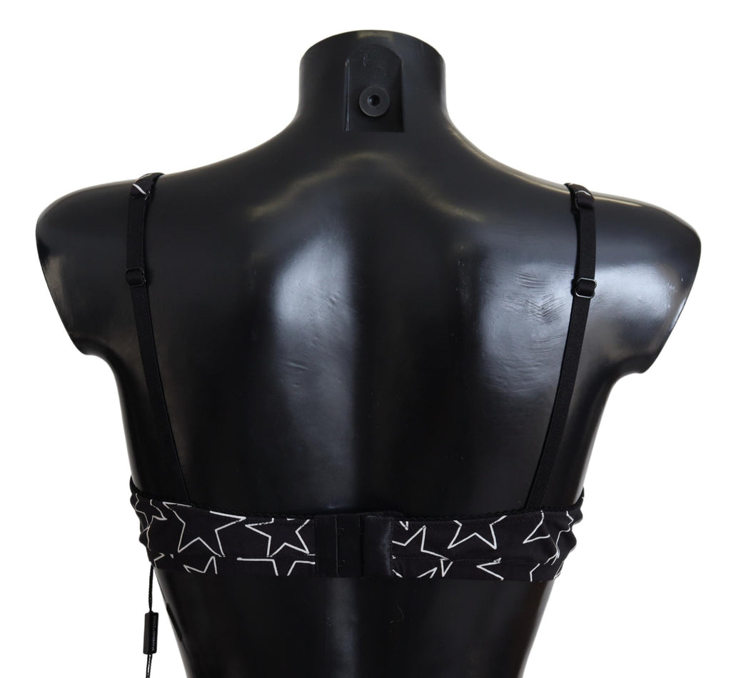 Dolce & Gabbana Black Millennials Star Non Wire Cotton Bra Underwear - Eljoys Fashion 