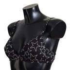 Dolce & Gabbana Black Millennials Star Non Wire Cotton Bra Underwear - Eljoys Fashion 
