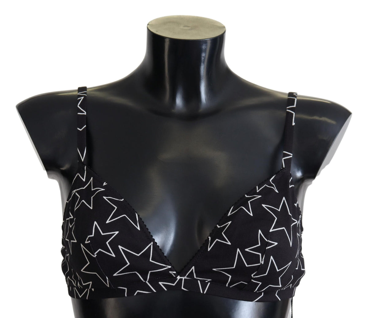 Dolce & Gabbana Black Millennials Star Non Wire Cotton Bra Underwear - Eljoys Fashion 