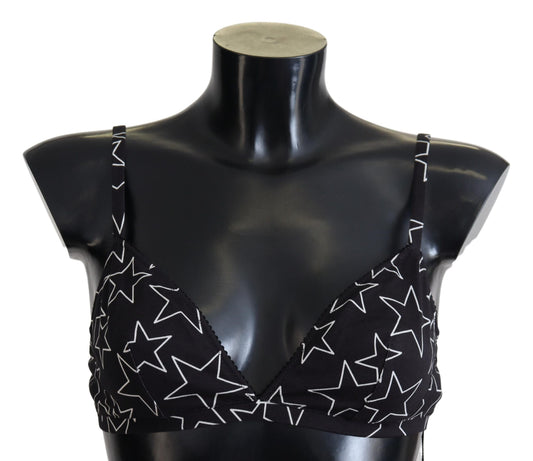 Dolce & Gabbana Black Millennials Star Non Wire Cotton Bra Underwear Dolce & Gabbana