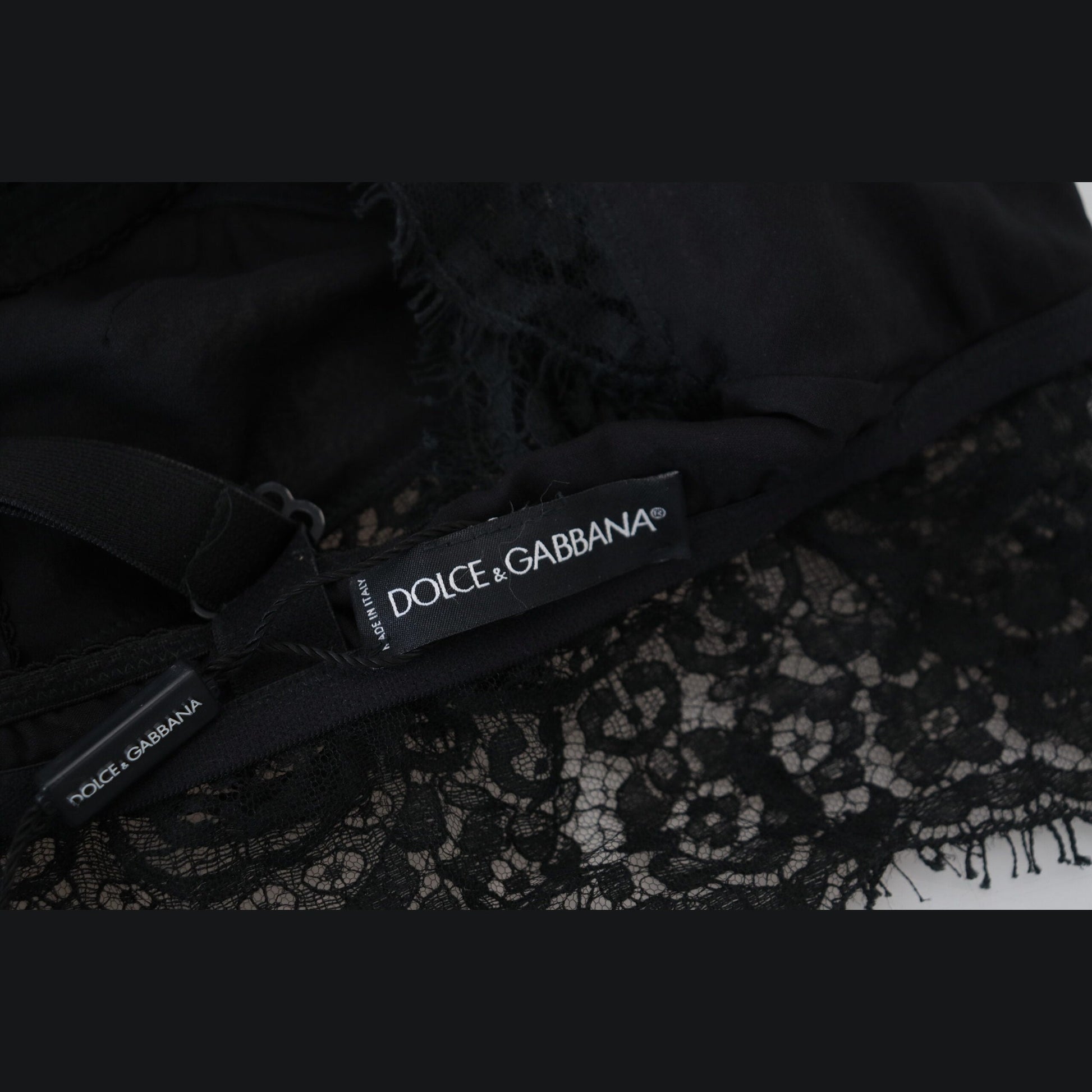 Dolce & Gabbana Black Floral Lace Stretch Bralette Underwear